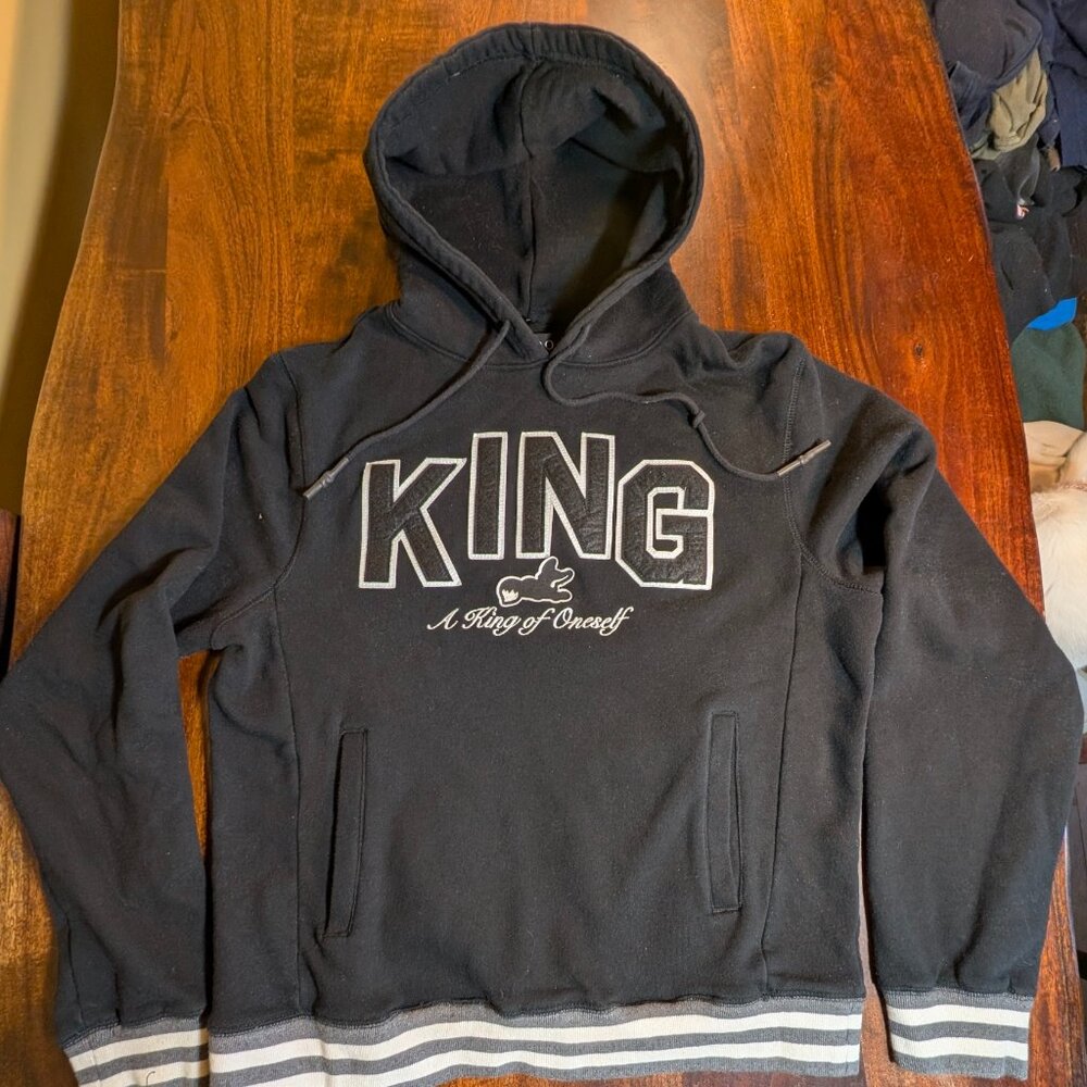 King hoodie black a king of oneself mens size L AKOO